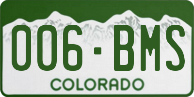 CO license plate 006BMS
