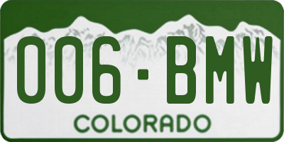 CO license plate 006BMW