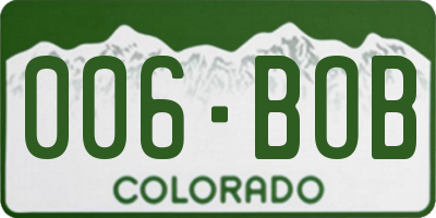 CO license plate 006BOB