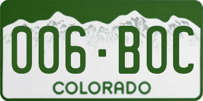 CO license plate 006BOC