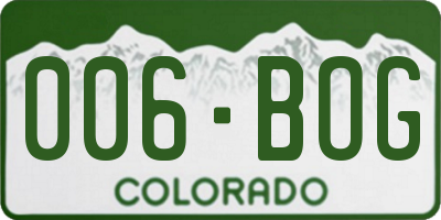 CO license plate 006BOG