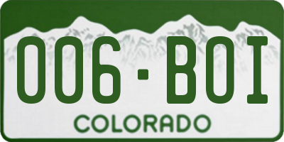 CO license plate 006BOI