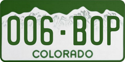 CO license plate 006BOP