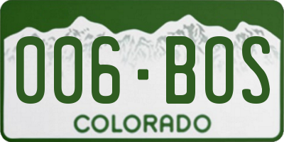 CO license plate 006BOS