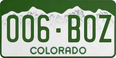 CO license plate 006BOZ