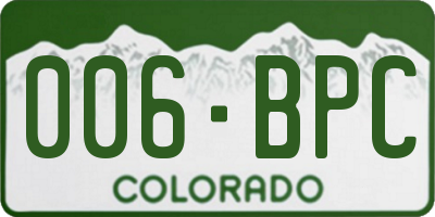 CO license plate 006BPC