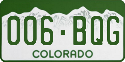 CO license plate 006BQG
