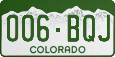 CO license plate 006BQJ