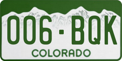 CO license plate 006BQK
