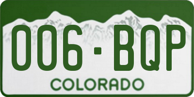 CO license plate 006BQP