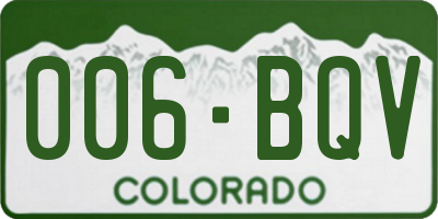 CO license plate 006BQV