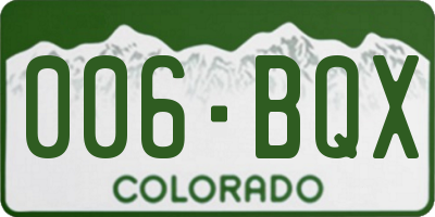 CO license plate 006BQX