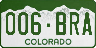 CO license plate 006BRA