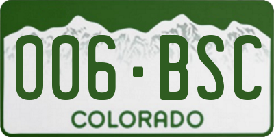CO license plate 006BSC