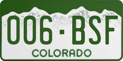 CO license plate 006BSF