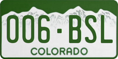 CO license plate 006BSL