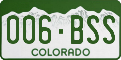 CO license plate 006BSS