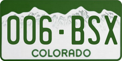 CO license plate 006BSX