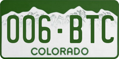 CO license plate 006BTC