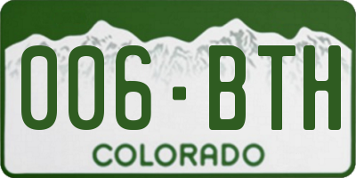 CO license plate 006BTH