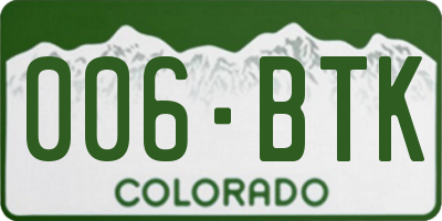 CO license plate 006BTK