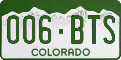 CO license plate 006BTS