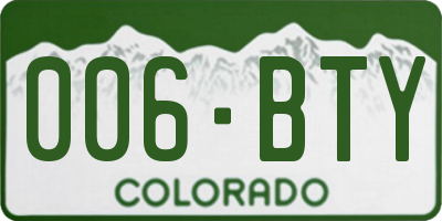 CO license plate 006BTY