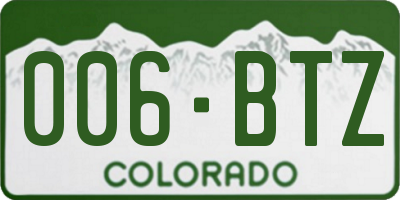 CO license plate 006BTZ