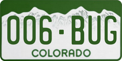 CO license plate 006BUG