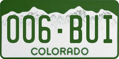 CO license plate 006BUI