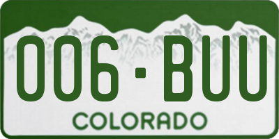 CO license plate 006BUU