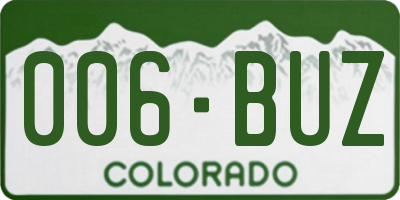 CO license plate 006BUZ