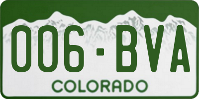 CO license plate 006BVA