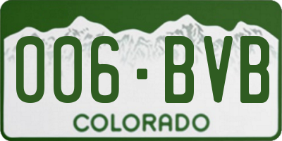 CO license plate 006BVB