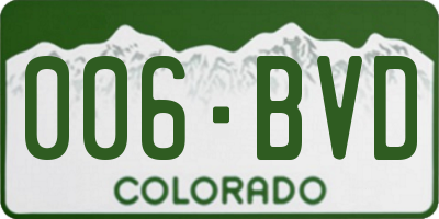 CO license plate 006BVD