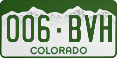 CO license plate 006BVH