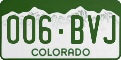 CO license plate 006BVJ