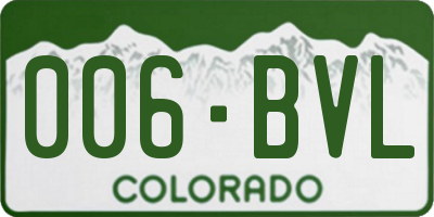 CO license plate 006BVL