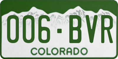 CO license plate 006BVR