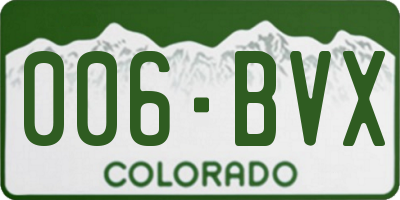 CO license plate 006BVX