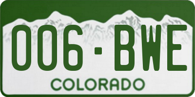 CO license plate 006BWE