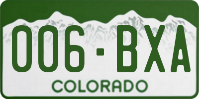 CO license plate 006BXA