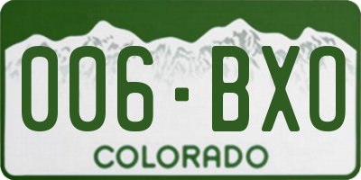 CO license plate 006BXO