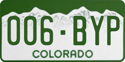 CO license plate 006BYP