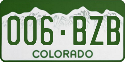 CO license plate 006BZB