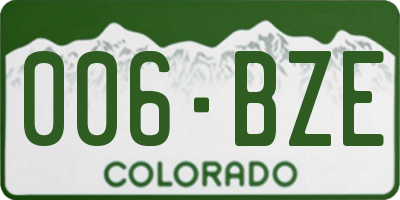 CO license plate 006BZE