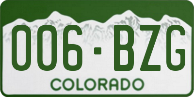 CO license plate 006BZG