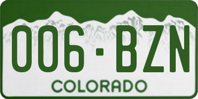 CO license plate 006BZN