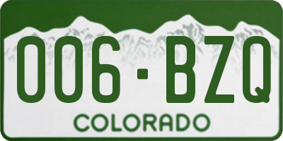 CO license plate 006BZQ