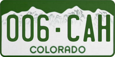 CO license plate 006CAH